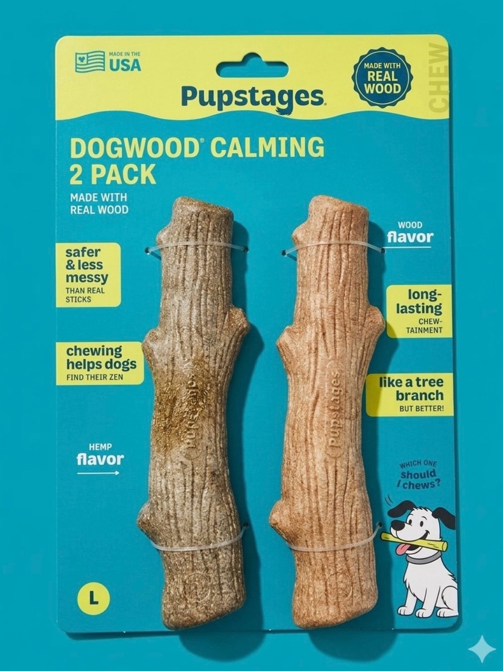 Dogwood Calming Chew Sticks 2-Pack - Brown
